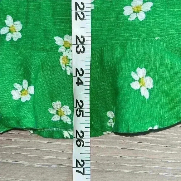Urban Outfitters Dress Magpie Green Daisy Off Shoulder sz small - Picture 8 of 10